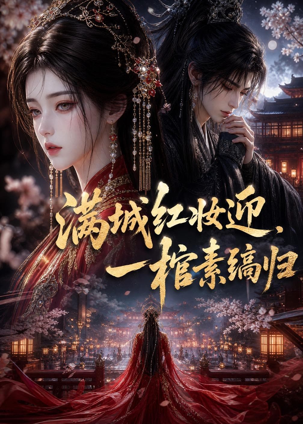 满城红妆迎，一棺素缟归海报