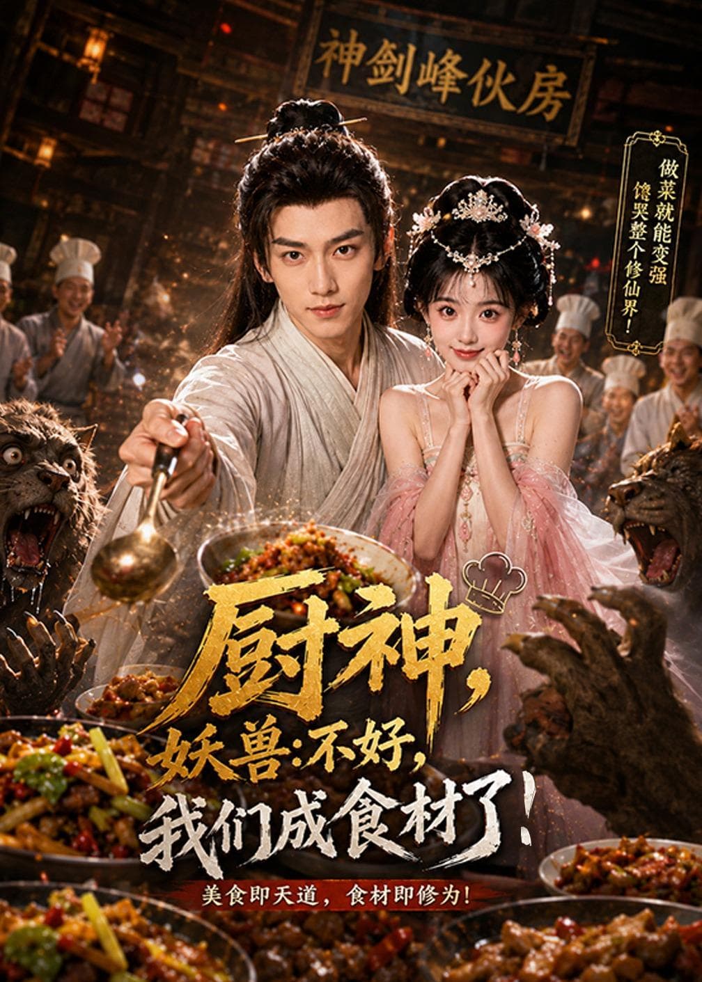 厨神，妖兽：不好，我们成食材了海报