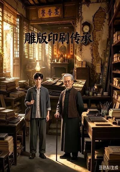 雕版印刷传承海报